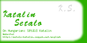 katalin setalo business card