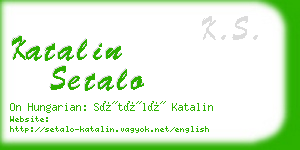 katalin setalo business card